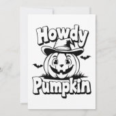 Halloween Pompoen: Howdy Pumpkin Grappig Kaart (Achterkant)