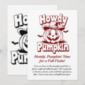 Halloween Pompoen: Howdy Pumpkin Grappig Kaart (Voorkant / Achterkant)