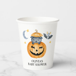 Halloween Pompoen Jack-O-Lantern Baby Shower Papieren Bekers