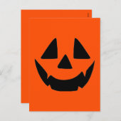 Halloween Pompoen Jack O Lantern Gezicht Feestdagenkaart (Voorkant / Achterkant)