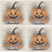 Halloween  pompoen. Jack-O-Lantern Sticker (Voorkant)