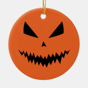 Halloween pompoen Jack O'lantaarn gezicht zwart si Keramisch Ornament