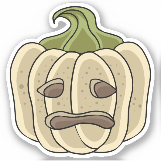 Halloween pompoen karakter sticker (Voorkant)
