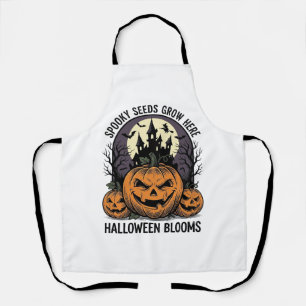 Halloween Pompoen Kasteel Vintage Griezelen Shirt_ Schort
