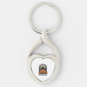Halloween Pompoen Kasteel Vintage Griezelen Shirt_ Sleutelhanger
