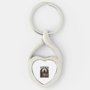 Halloween Pompoen Kat Geheime Vintage Seizoen Scen Sleutelhanger
