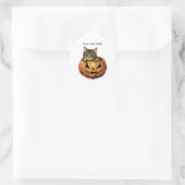  Halloween pompoen Kat Ronde Sticker (Tas)