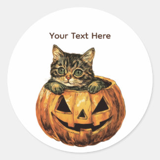  Halloween pompoen Kat Ronde Sticker