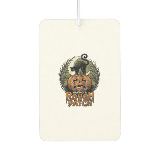 Halloween Pompoen Kat Ruw Patch Vintage Gravure Luchtverfrisser
