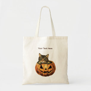 Halloween pompoen Kat Tote Bag