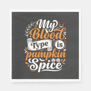 Halloween Pompoen Kruiden Bloedtype Retro Typograf Servet