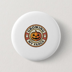 Halloween Pompoen Laat Mijn Slagtanden Groeien Vin Ronde Button 5,7 Cm