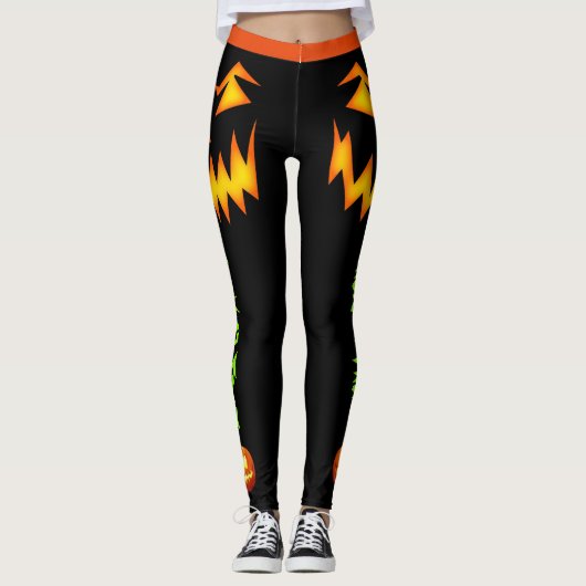 Halloween Pompoen Leggings Vrouwen Yogabroek (Voorkant)