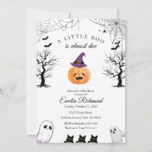 Halloween Pompoen Little Boo Baby Shower Uitnodigi