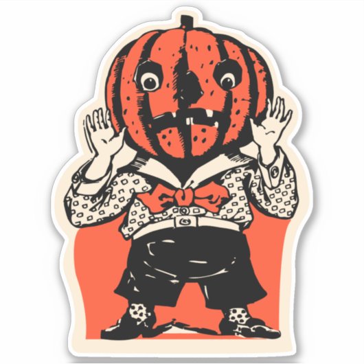 Halloween pompoen Man Sticker (Voorkant)