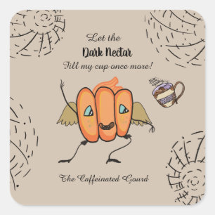 Halloween pompoen met grappige citaten vierkante sticker