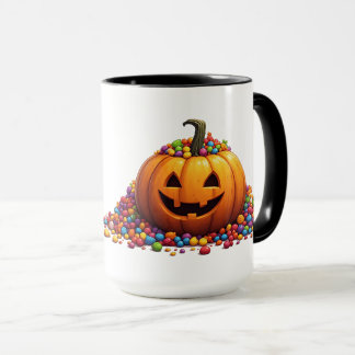Halloween Pompoen Met Kleurrijke Snoep Trick Or Tr Mok