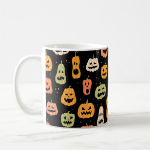 Halloween pompoen naadloos patroon. Hand getekill Koffiemok