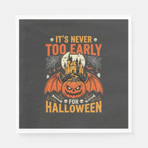 Halloween Pompoen Nooit Te Vroeg Kasteel Grafisch_ Servet