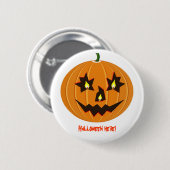 Halloween pompoen op wit ronde button 5,7 cm (Voorkant /achterkant)