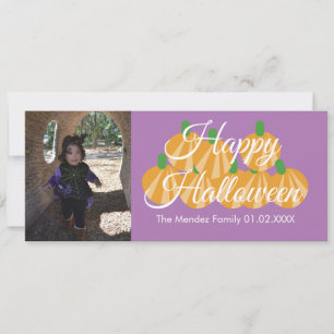 Halloween Pompoen Oranje Patch Fotokaart Feestdagenkaart