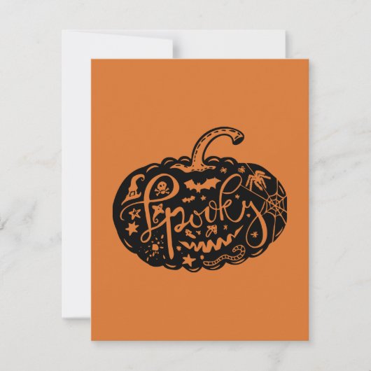 Halloween Pompoen Oranje Zwarte Kaart (Voorkant)
