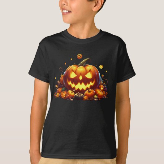 Halloween Pompoen Party Geel Magic T-shirt (Voorkant)