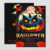 Halloween pompoen party uitnodiging (Voorkant / Achterkant)