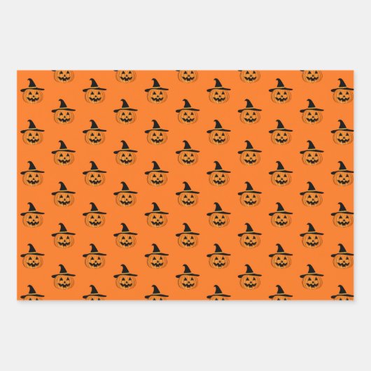 Halloween Pompoen Patroon Sinaasappel Wrapping Pap Inpakpapier Vel (Voorkant)