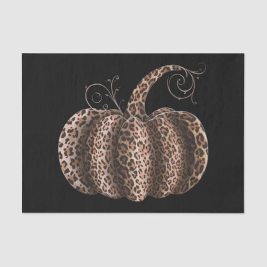 Halloween Pompoen Plaid Leopard Fall Thanksgiving Tissuepapier (Voorkant)