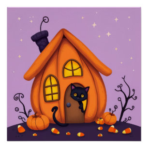 Halloween pompoen Poster - Schattige & Fun Perfect Poster
