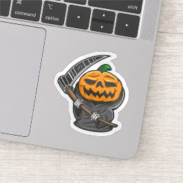 Halloween pompoen Reaper sticker