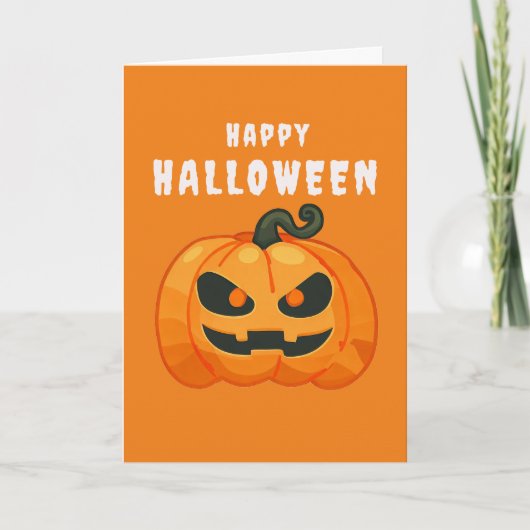 Halloween Pompoen retro sinaasappel Kaart (Voorkant)