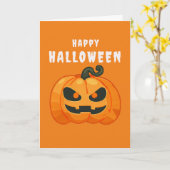 Halloween Pompoen retro sinaasappel Kaart (Gele Bloem)