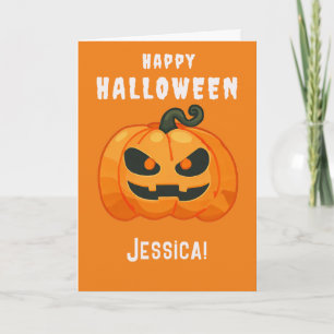 Halloween Pompoen retro sinaasappel Kaart