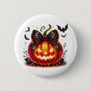 Halloween Pompoen  Ronde Button 5,7 Cm