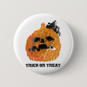 Halloween pompoen ronde button 5,7 cm