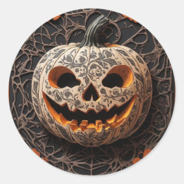 Halloween pompoen ronde sticker