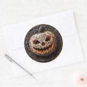 Halloween pompoen ronde sticker (Envelop)