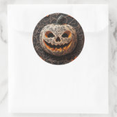 Halloween pompoen ronde sticker (Tas)