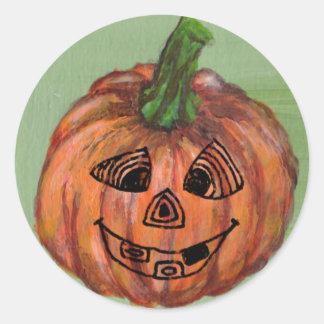 Halloween Pompoen ronde sticker, envelop sealer Sticker