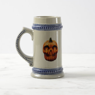Halloween pompoen schedel bierpul