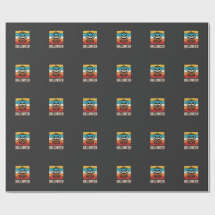 Halloween Pompoen Schedel Retro Vintage Cadeaupapier