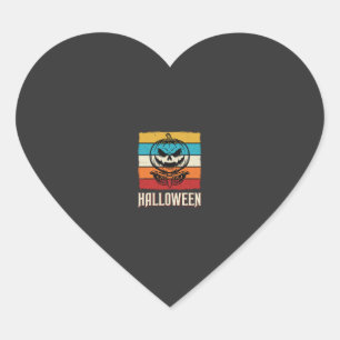 Halloween Pompoen Schedel Retro Vintage Hart Sticker