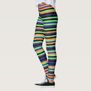 Halloween pompoen Sinaasappel zwart gestreepte Leg Leggings