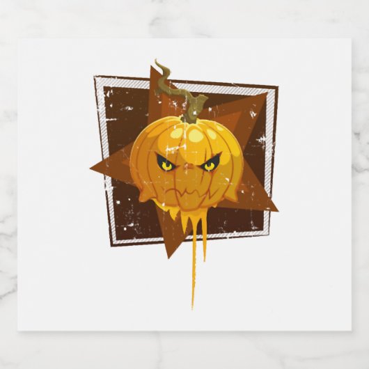 Halloween pompoen sparkling wijnetiket (Enkel label)