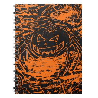 Halloween Pompoen Spin Orange Lijn Kunst Notitieboek
