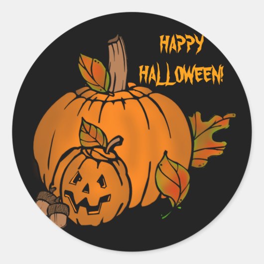 Halloween pompoen sticker (Voorkant)