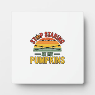 Halloween Pompoen Stop met Staren Grappige Vintage Fotoplaat