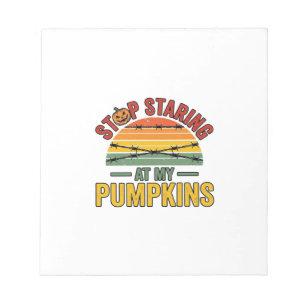 Halloween Pompoen Stop met Staren Grappige Vintage Notitieblok